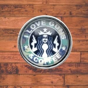 I Love Coffee & Guns Snap Button